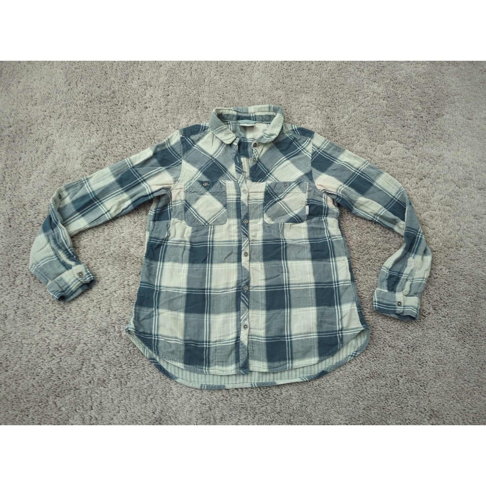 Columbia Sportswear Button Up Shirt Womens L Plaid Long Sleeve Roll‎ Tab Flannel